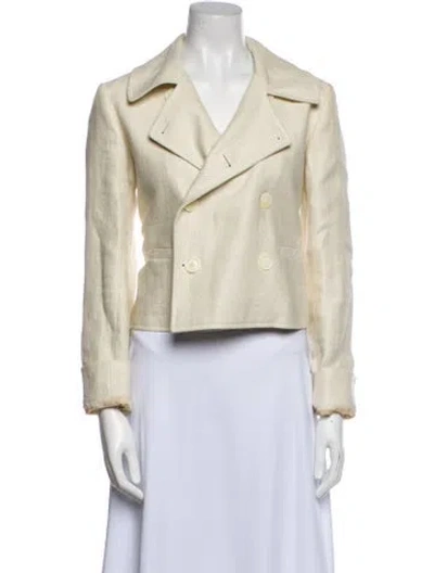 Pre-owned Ralph Lauren Linen Biker Jacket In Neutral