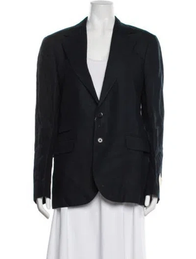 Pre-owned Ralph Lauren Linen Blazer In Black