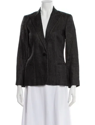 Pre-owned Ralph Lauren Linen Blazer In Black