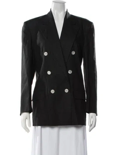 Pre-owned Ralph Lauren Linen Blazer In Black