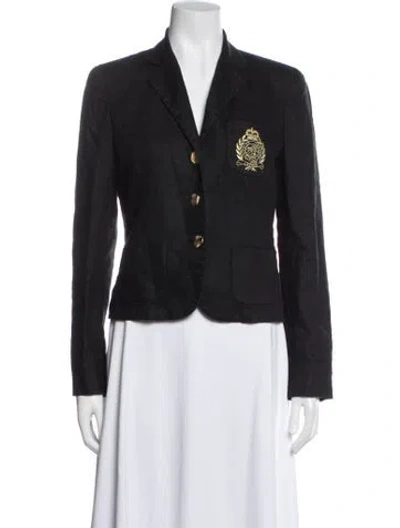 Pre-owned Ralph Lauren Linen Blazer In Black
