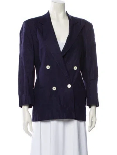 Pre-owned Ralph Lauren Linen Blazer In Blue
