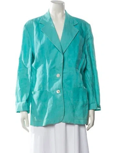 Pre-owned Ralph Lauren Linen Blazer In Blue