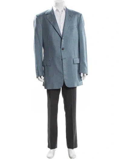 Pre-owned Ralph Lauren Linen Blazer In Blue