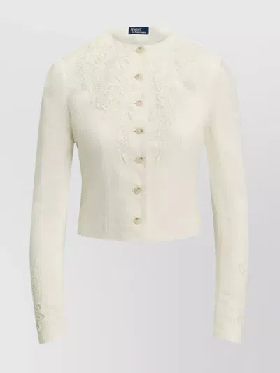 Ralph Lauren Linen Blazer Embroidered Detailing