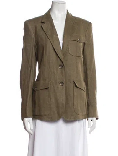 Pre-owned Ralph Lauren Linen Blazer In Green