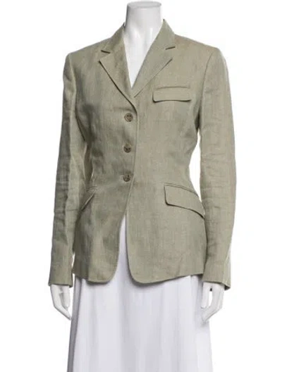 Pre-owned Ralph Lauren Linen Blazer In Green