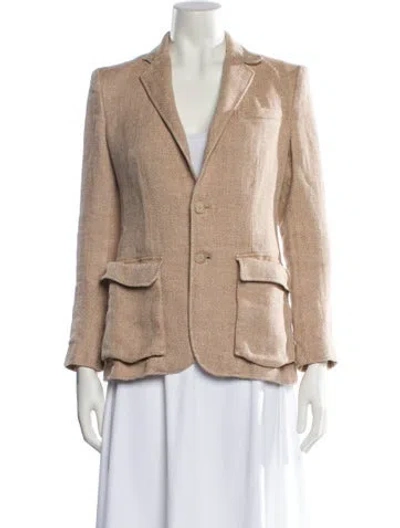 Pre-owned Ralph Lauren Linen Blazer In Neutral