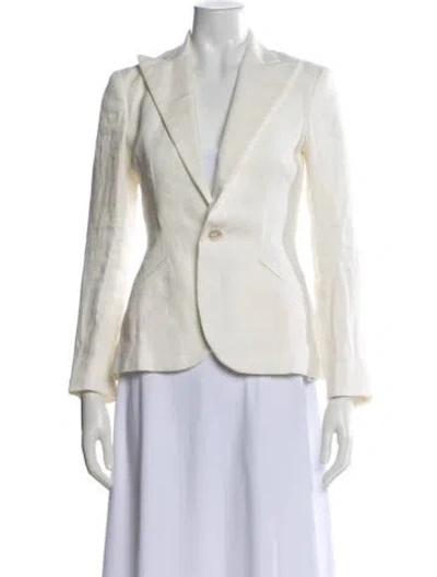 Pre-owned Ralph Lauren Linen Blazer In Neutral