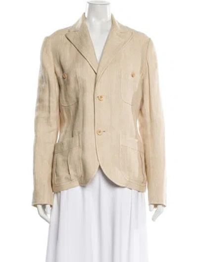 Pre-owned Ralph Lauren Linen Blazer In Neutral