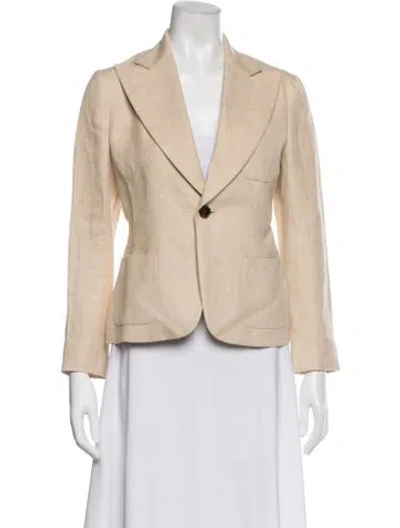 Pre-owned Ralph Lauren Linen Blazer In Neutral