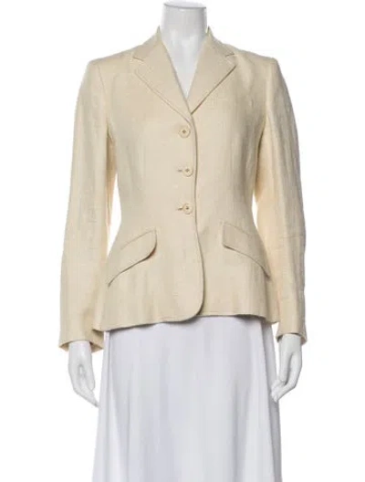 Pre-owned Ralph Lauren Linen Blazer In Neutral