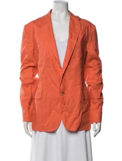Pre-owned Ralph Lauren Linen Blazer In Orange