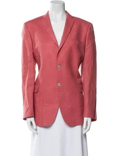 Pre-owned Ralph Lauren Linen Blazer In Pink