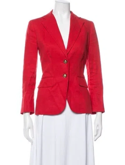 Pre-owned Ralph Lauren Linen Blazer In Red