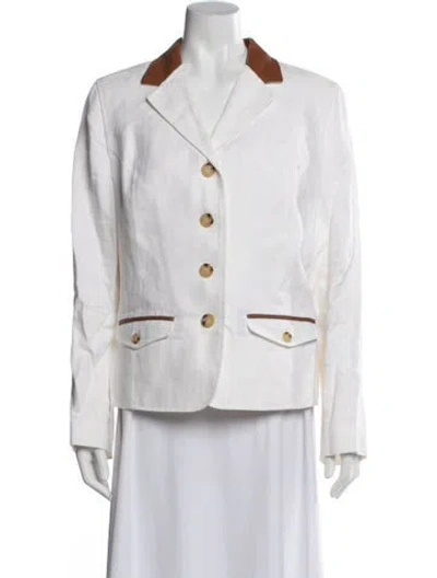 Pre-owned Ralph Lauren Linen Blazer In White