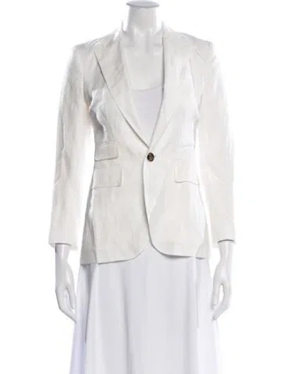 Pre-owned Ralph Lauren Linen Blazer In White