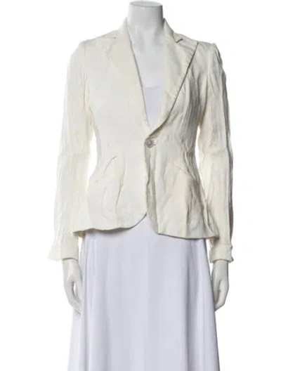 Pre-owned Ralph Lauren Linen Blazer In White