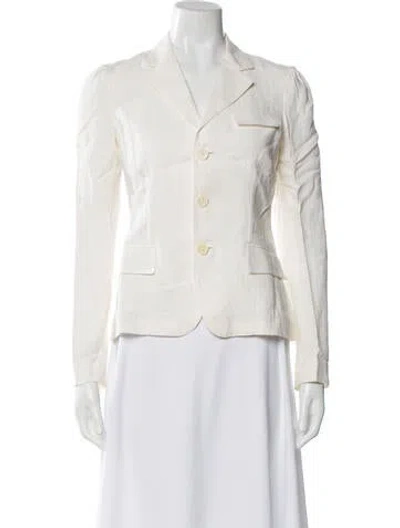 Pre-owned Ralph Lauren Linen Blazer In White