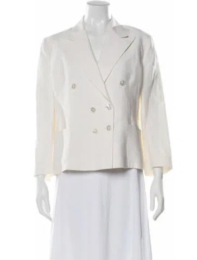 Pre-owned Ralph Lauren Linen Blazer In White