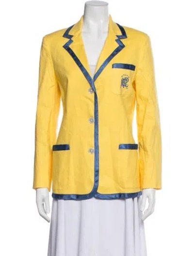 Pre-owned Ralph Lauren Linen Blazer In Yellow