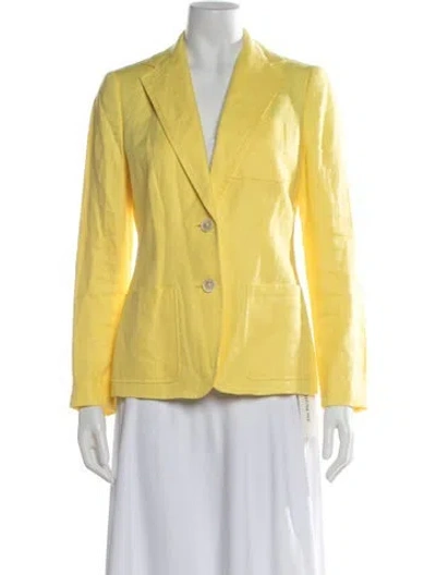 Pre-owned Ralph Lauren Linen Blazer In Yellow