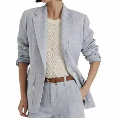 Ralph Lauren Linen Blend Blazer Jacket In Blue