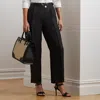 Ralph Lauren Linen-blend Twill Wide-leg Pant In Black