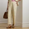 Ralph Lauren Plus Size Linen-blend Twill Wide-leg Pants In Ivory Beige