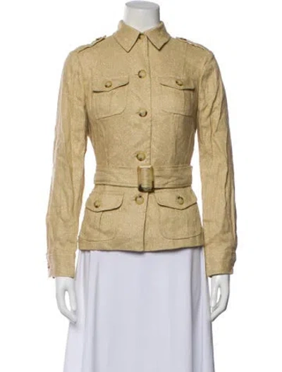 Pre-owned Ralph Lauren Linen Coat In Neutral
