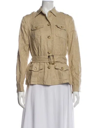 Pre-owned Ralph Lauren Linen Coat In Neutral