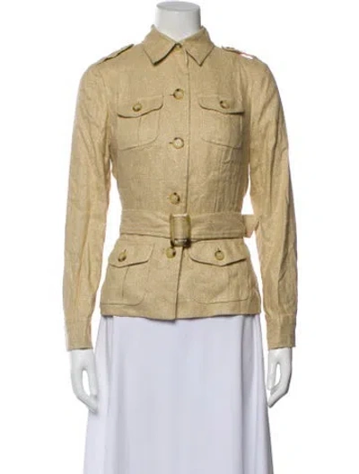 Pre-owned Ralph Lauren Linen Coat In Neutral
