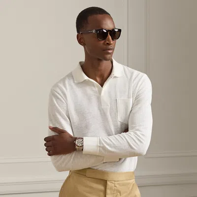 Ralph Lauren Linen-cotton Piqué Polo Shirt In White