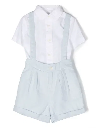 Polo Ralph Lauren Babies' Linen-cotton Short Set In Blu