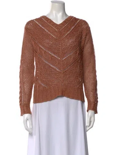 Pre-owned Ralph Lauren Linen Cowl Neck Sweater In Brown