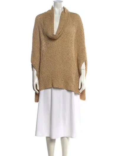 Pre-owned Ralph Lauren Linen Cowl Neck Sweater In Neutral