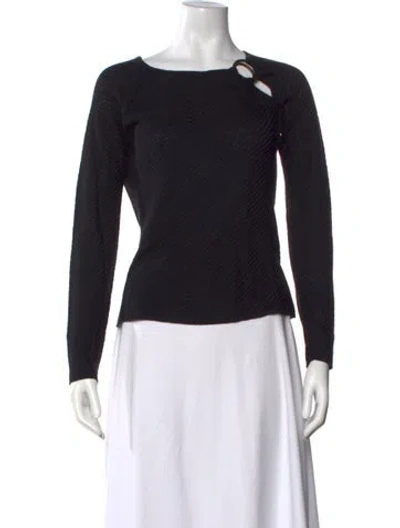 Pre-owned Ralph Lauren Linen Crew Neck Sweater In Black