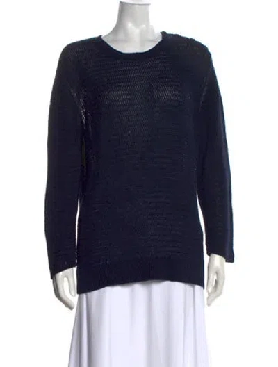 Pre-owned Ralph Lauren Linen Crew Neck Sweater In Blue