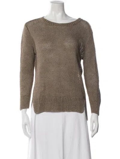 Pre-owned Ralph Lauren Linen Crew Neck Sweater In Neutrals
