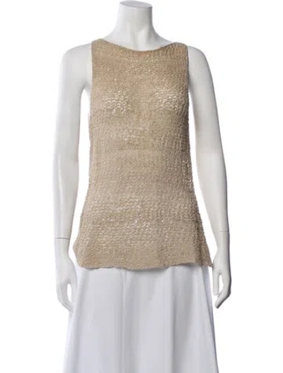 Pre-owned Ralph Lauren Linen Crew Neck Sweater In Neutrals