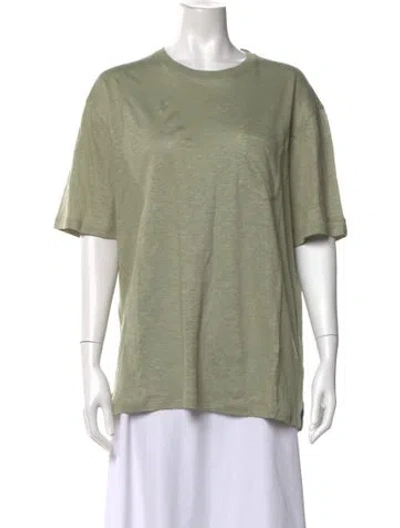 Pre-owned Ralph Lauren Linen Crew Neck T-shirt W/ Tags In Green
