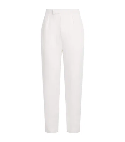 Ralph Lauren Linen Davis Trousers In White