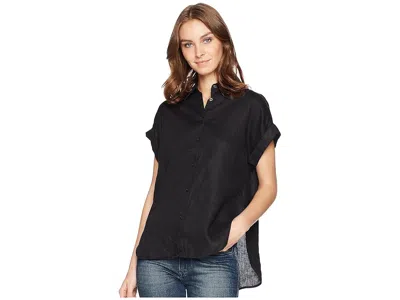 Ralph Lauren Linen Dolman-sleeve Shirt In Black