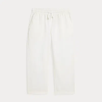 Ralph Lauren Kids' Linen Drawstring Pant In Nevis In White