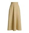 Ralph Lauren Linen Erica Midi Skirt In Light Sand