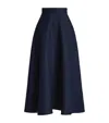 Ralph Lauren Linen Erica Midi Skirt In Navy
