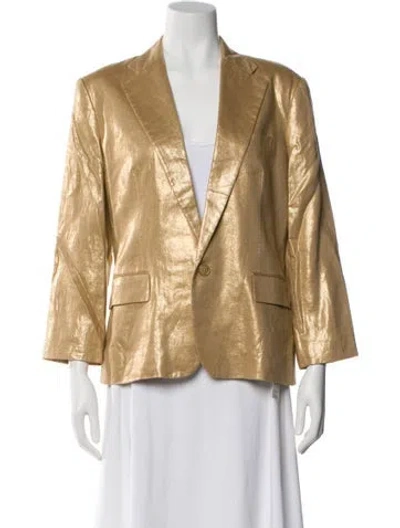 Pre-owned Ralph Lauren Linen Evening Jacket In Gold