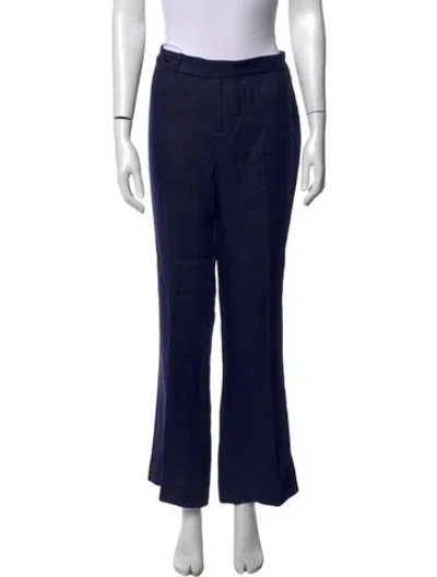 Pre-owned Ralph Lauren Linen Flared Pants In Blue
