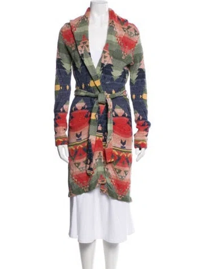 Pre-owned Ralph Lauren Linen Floral Print Trench Coat In Multi