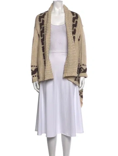 Pre-owned Ralph Lauren Linen Graphic Print Sweater In Brown